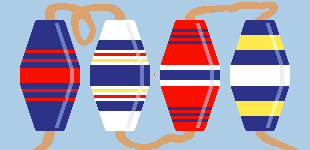 Oval lobster buoy large bolster - primary colors