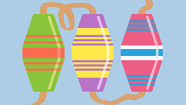 Oval trio lobster buoy bolster - spring colors