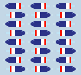 Lobster buoy pillow - red, white, blue