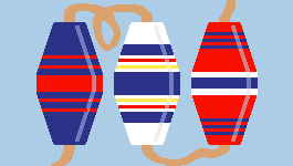 Oval trio lobster buoy bolster - primary colors