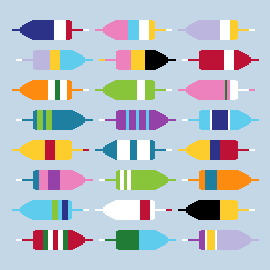 Lobster buoy pillow - multicolor