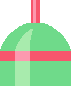 Green and pink acorn buoy