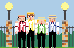 Barbershop quartet scene